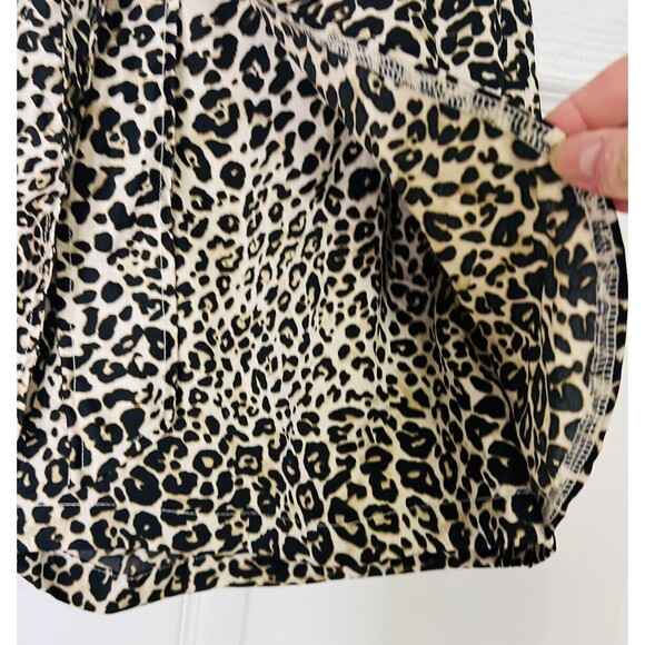 Mi Ami Women's Leopard Relaxed Fit Shorts Tie Front Belted Zip Back Size Small - Picture 4 of 9